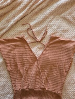 Altar'd State Rusty Rose Ribbed Top